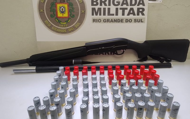 Indivíduo é detido na RSC-287 com espingarda e 86 cartuchos de munição