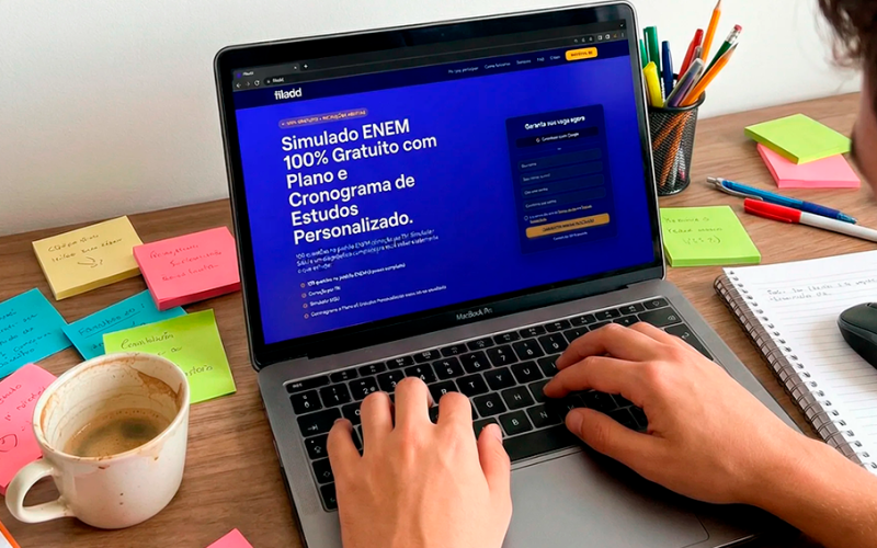 Simulado gratuito replica método oficial do Enem e mostra exatamente quantos pontos faltam para entrar no curso dos sonhos
