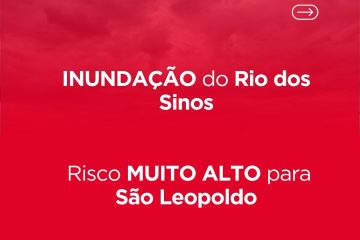 Cota de cheia é alcançada no Rio dos Sinos em São Leopoldo